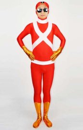 Adam Strange Costume | Red and White Super Hero Zentai Costume