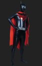 Bat Man! Black and Red Shiny Metallic Full-body Zentai Suits