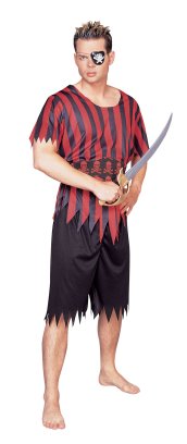 Black and Red Evil Pirate Adult Halloween Costume