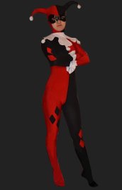 Black and Red Zentai Suit Inspired by Harley Quinn