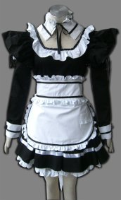 Black And White Long-Sleeve Lotita Costume