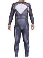 Black Power Rangers Printed Spandex Lycra Costume with 3D Muscle Shadings