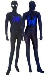 Black S-guy Costume | Black and Blue Printed Spandex Lycra Zentai Suit