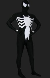 Black S-guy Costume | White and Black Spandex Lycra Bodysuit