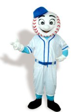 Blue And White Human Mascot Costume 2G