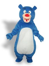 Blue Dummy Bear Mascot Costume