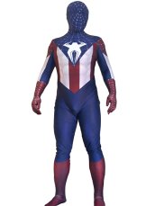 Captain S-guy V1b Printed Spandex Zentai Costume with 3D Muscle Shading