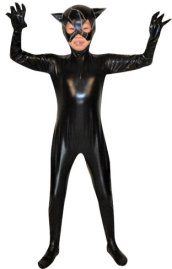 Catwoman Black Metallic Kids Zentai Suit