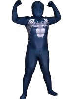 Classic Black Symbiote Kids Printed S-guy Zentai Suit with 3D Shades