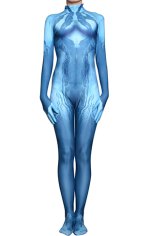 Cortana Halo 4 Printed Spandex Lycra Costume With 3D Muscle Shades