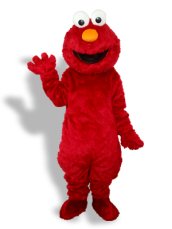 Dark Red Long-furry Monster Mascot Costume