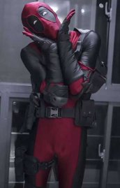Deadpool Costume | Dark Red and Black Piping Sewn with 1 Hood No Gear