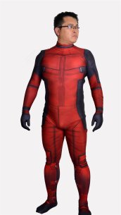Deadpool Costume | Printed Spandex Lycra Zentai Suit with 3D Muscle Shades no Hood