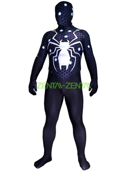 Digital Spider Stealth Costume| Printed Spandex Lycra Zentai Suit with 3D Muscle Shadings