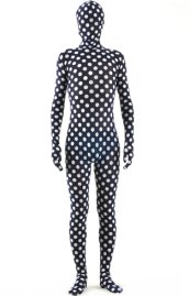Dot Full Body Suit / Black and White Dot Spandex Lycra Zentai Suit