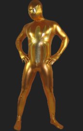 Gold S-guy Costume | Shiny Metallic Bodysuit