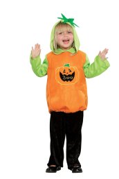 Green and Orange Halloween Pumpkin Kids Costume