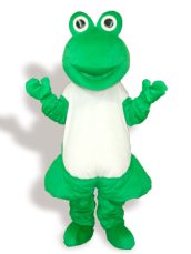Green And White Frog Mascot Costume