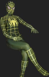 Green and Yellow Spandex Lycra Full Body S-guy Costume