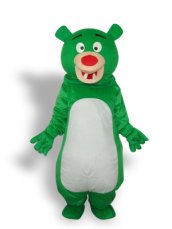 Green Dummy Bear Mascot Costume