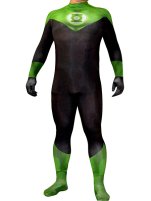 Green Lantern Costume | Printed Spandex Lycra Bodysuit with 3D Muscle Shading