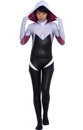 Gwen Stacey S-guy Printed Spandex Lycra and Leather Bodysuit with 3D Muscle Shadings