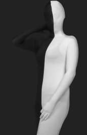 Half Black Half White Full-body Lycra Spandex Premium Zentai Suit