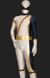 Navy and White Spandex Lycra Full Body Super Hero Suit