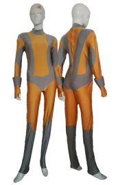 Orange and Grey Spandex Lycra Super Hero Costume