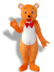 Orange Cute Bear Mascot Costume