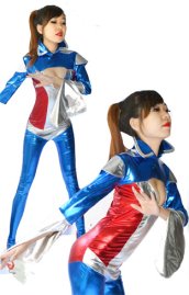 Pepsi Costume | Blue and White Shiny Metallic Costume