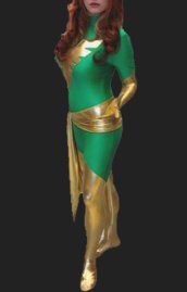 Phoenix Costume | Green and Glod X-man Catsuit