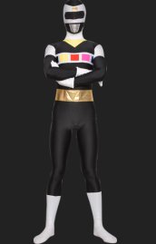 Power Ranger- In Space Black and White Spandex Lycra Catsuit