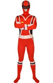 Power Ranger Rainbow Force Costume | Black White and Red Spandex Lycra Zentai