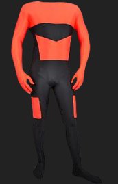 Red and Black Spandex Lycra Super Hero Catsuit