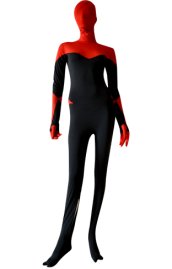Red and Black Superhero Custom Zentai Suit