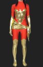 Red and Gold Eagle Lycra Spandex and Shiny Metalic Catsuit / Zen