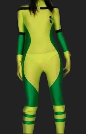 Rogue X-Man | Green and Yellow Super Hero Lycra Spandex Catsuit / Zentai Suit (No Hood)
