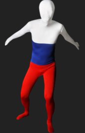 Russia Flag Full Body Suit | White Blue and Red Spandex Lycra Zentai Suit