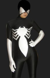S-guy Black and White Spandex Lycra Full Body Suit