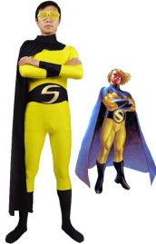 Sentry Costume | Black and Yellow Superhero Custome with Cape