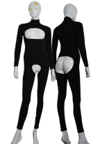 Sexy Open Chest and Crotch Black Spandex Lycra Catsuit Sexy Open Chest and Crotch Black Spandex Lycra Catsuit