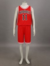 SLAM DUNK- Kaede Rukawa 1G-Shohoku Middle School Basketball Uniform –Red No. 11