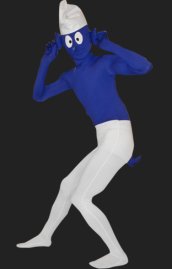 Smurfs Costume | Blue and White Spandex Lycra Full Body Suit