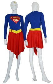Super Girl | Blue and Red Spandex Lycra Dress Set