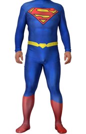 Superman Original Printed Spandex Lycra Costume with 3D Muscle Shading