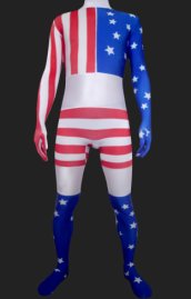 USA Full Body Suit | Red, Blue and White Spandex Lycra Zentai Suit
