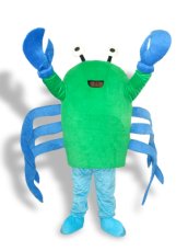 White ,Black ,Blue And Green Short-furry Crab Mascot Costume