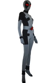 X-Force Deadpool Costume | Black and Dark Grey Spandex Lycra Zentai Suit