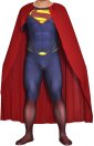 3D Cut Superman Printed Spandex Lycra Costume with Rubber Chest Symbol and Cape